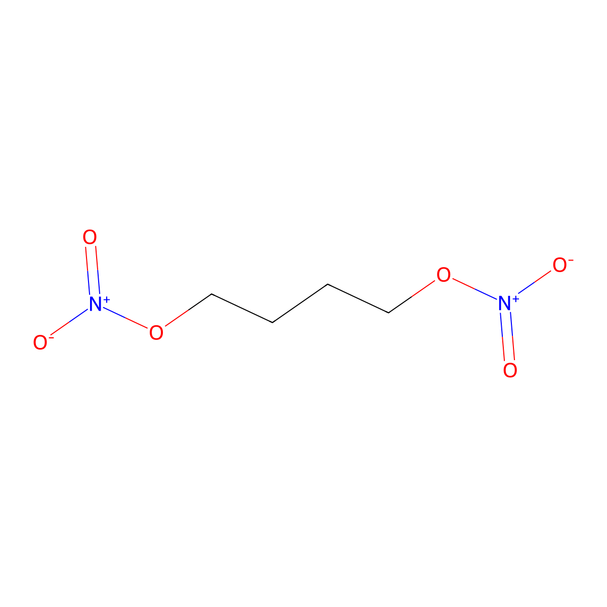 1,4-Butanediol, dinitrate molecular structure, CAS 3457-91-8