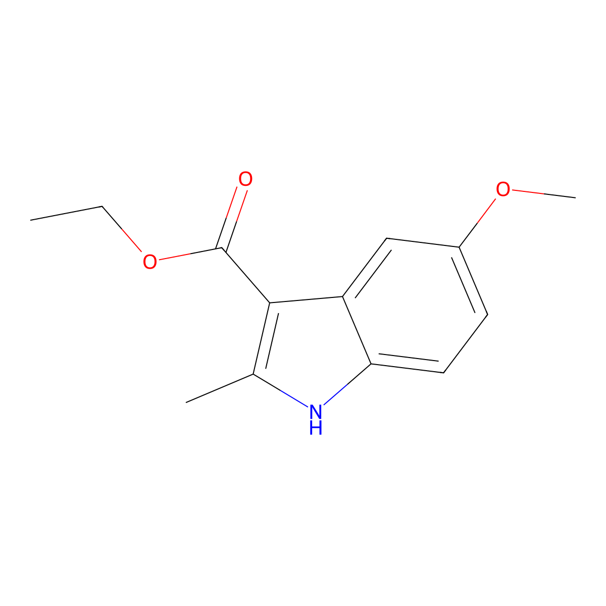 Ethyl 5-methoxy-2-methyl-1H-indole-3-carboxylate molecular structure, CAS 34572-31-1