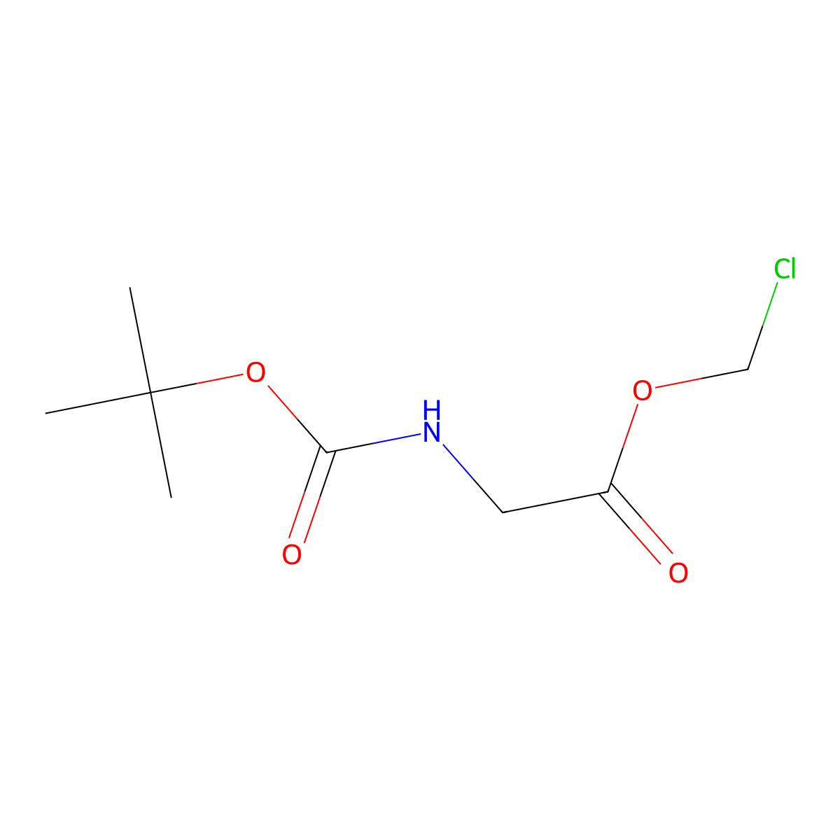 Chloromethyl 2-{[(tert-butoxy)carbonyl]amino}acetate molecular structure, CAS 34573-36-9