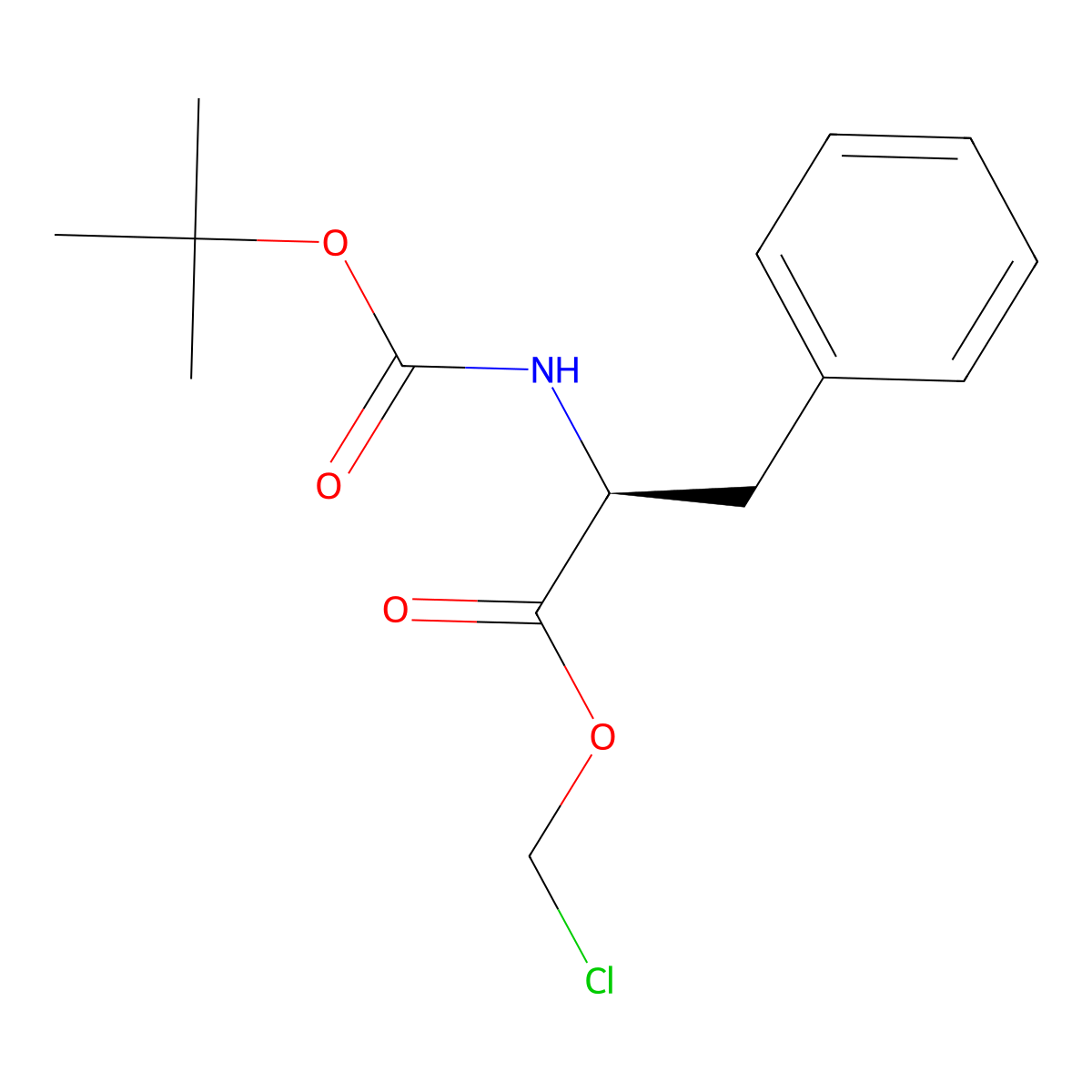 chloromethyl (2S)-2-{[(tert-butoxy)carbonyl]amino}-3-phenylpropanoate molecular structure, CAS 34573-39-2