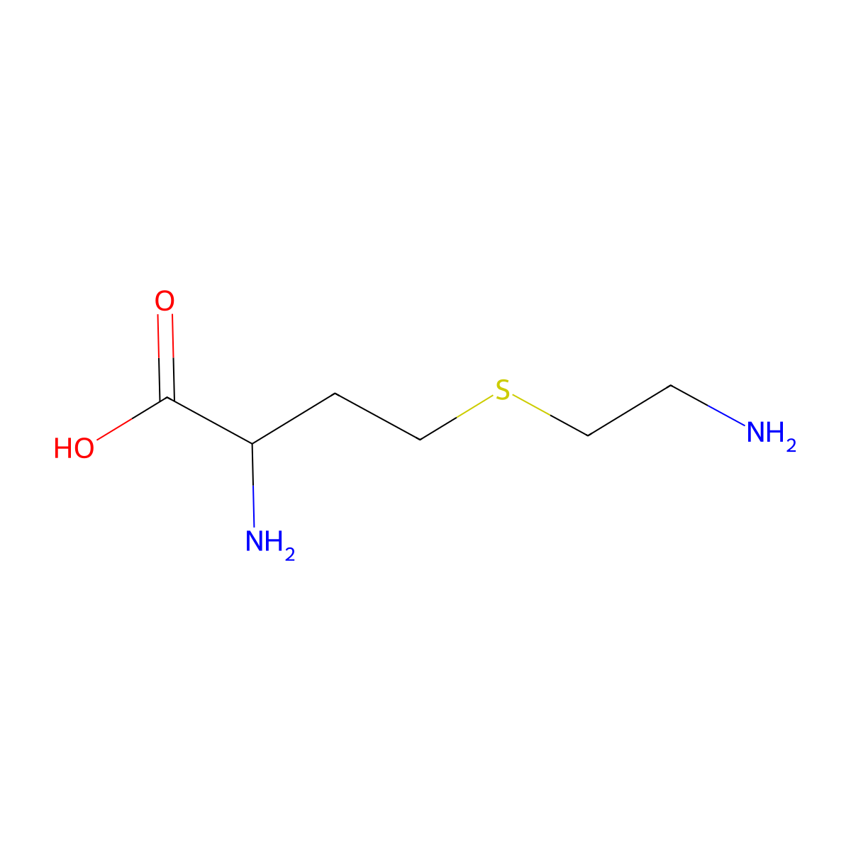 2-Amino-4-[(2-aminoethyl)sulfanyl]butanoic acid molecular structure, CAS 34576-12-0