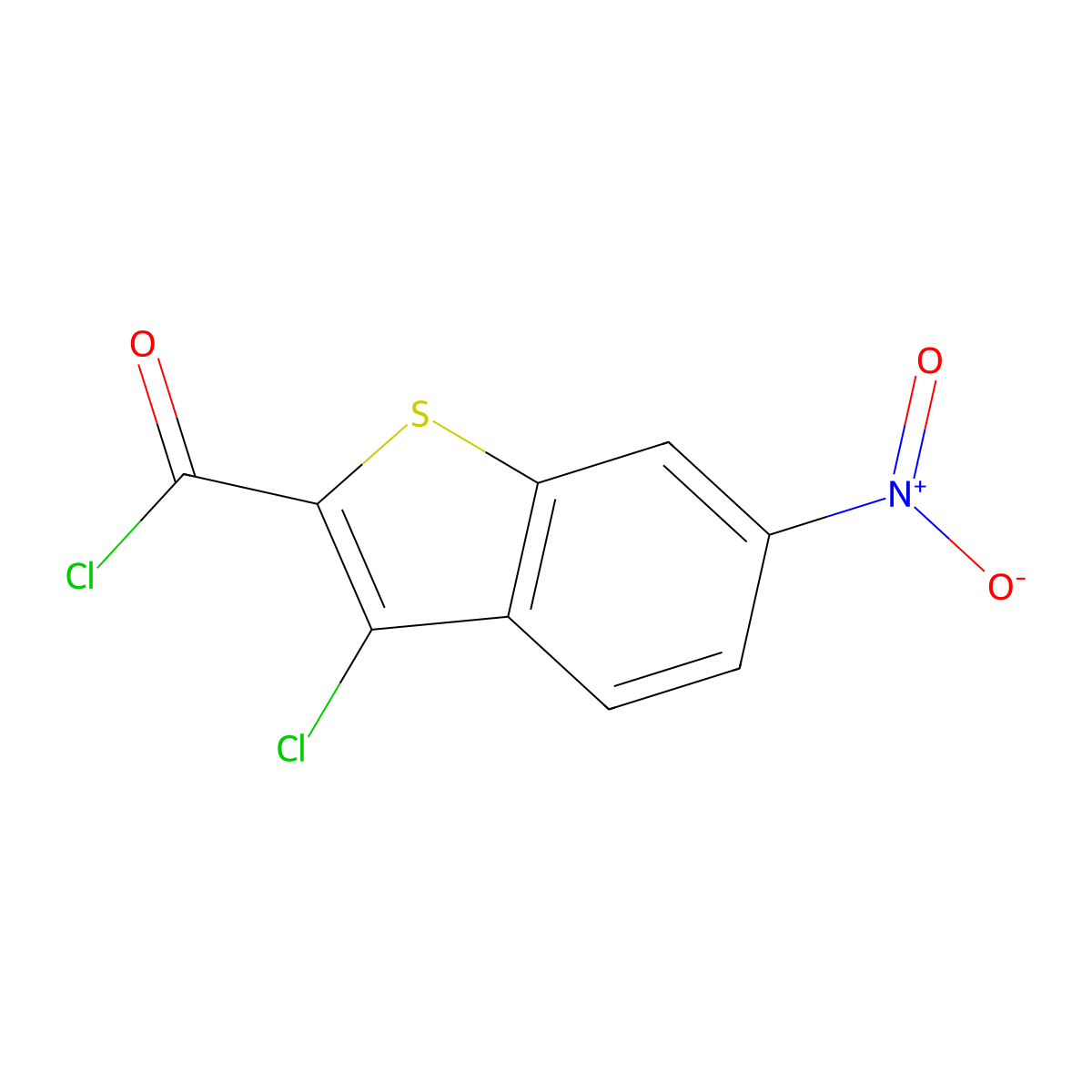 3-Chloro-6-nitro-1-benzothiophene-2-carbonyl chloride molecular structure, CAS 34576-82-4
