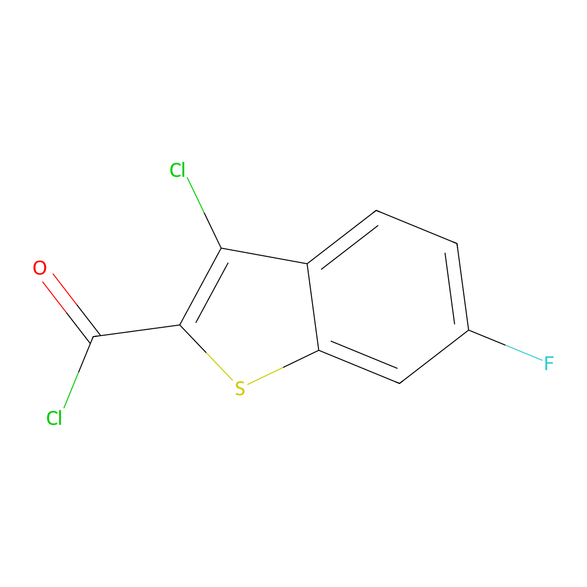3-Chloro-6-fluorobenzo[b]thiophene-2-carbonyl chloride molecular structure, CAS 34576-83-5