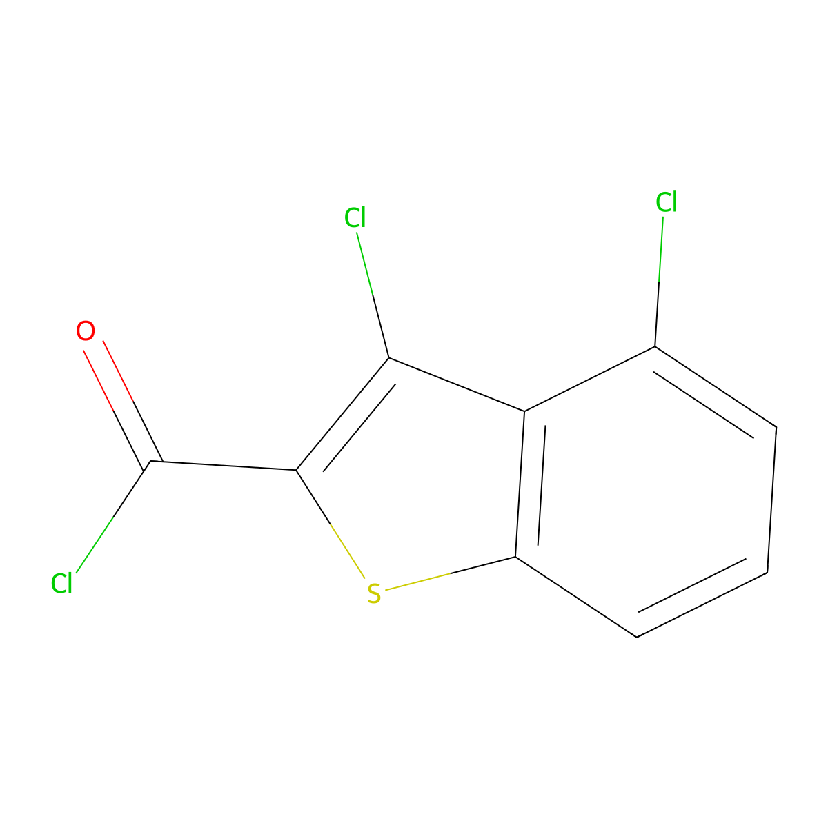 3,4-Dichlorobenzo(b)thiophene-2-carbonyl chloride molecular structure, CAS 34576-86-8
