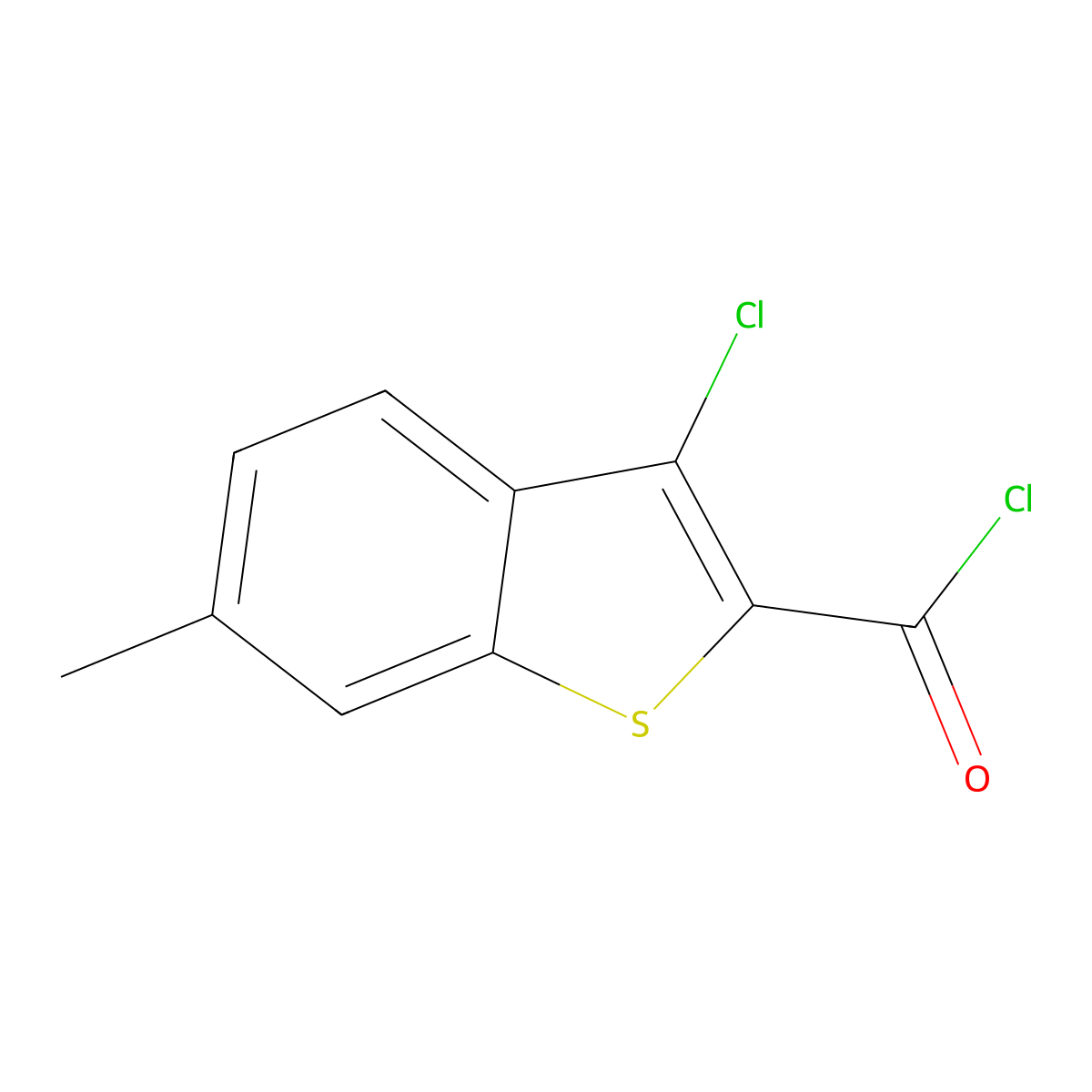 3-Chloro-6-methylbenzo(b)thiophene-2-carbonyl chloride molecular structure, CAS 34576-87-9