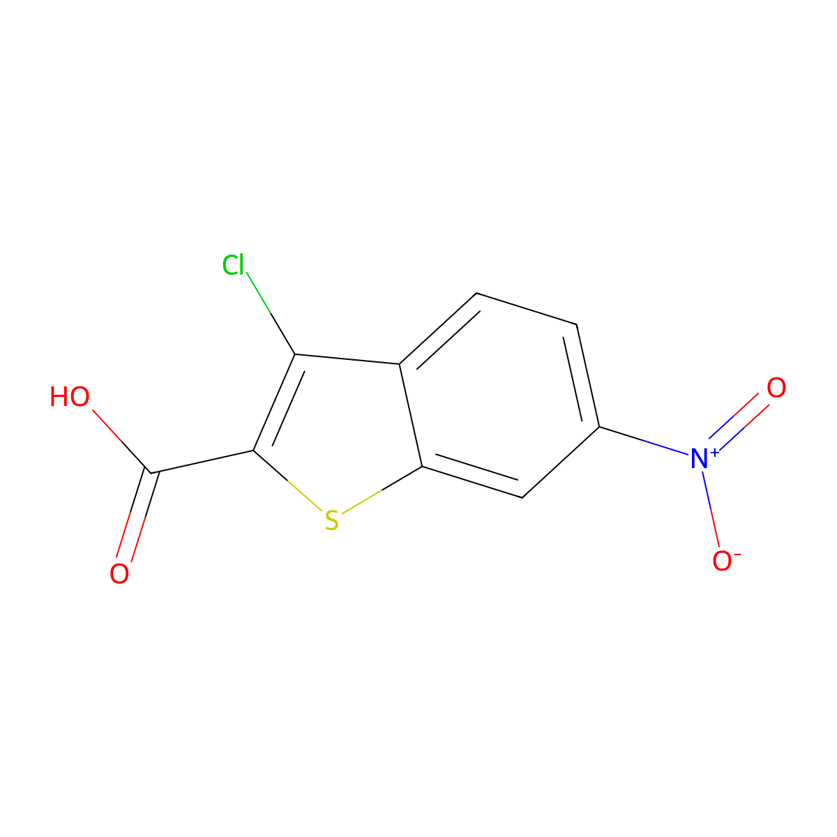 3-Chloro-6-nitro-1-benzothiophene-2-carboxylic acid molecular structure, CAS 34576-91-5