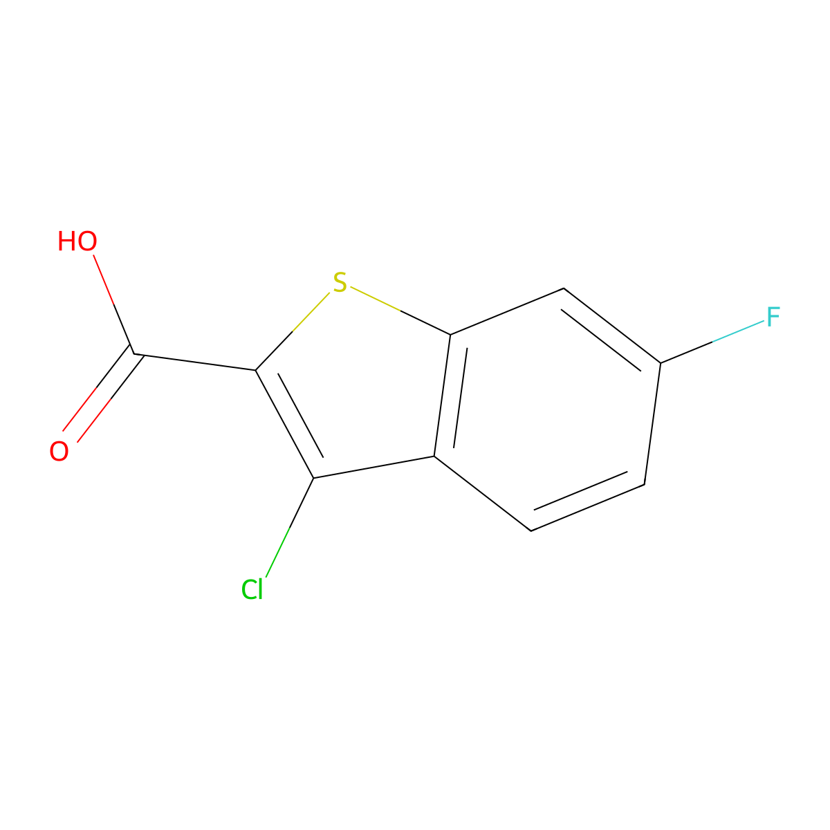3-Chloro-6-fluorobenzo[b]thiophene-2-carboxylic acid molecular structure, CAS 34576-92-6