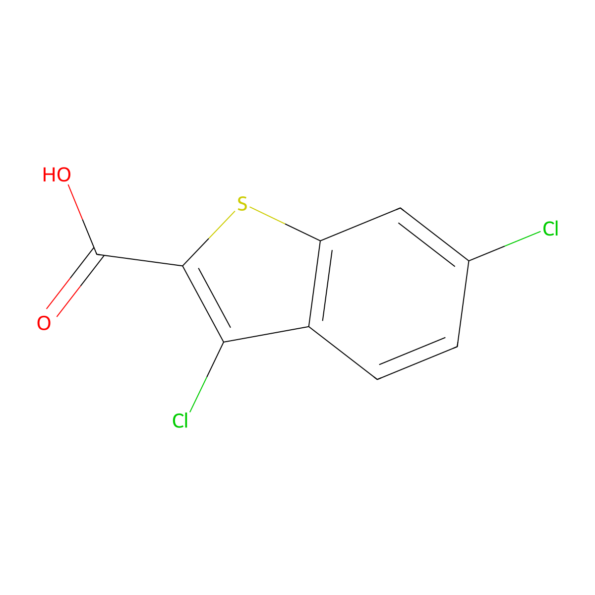 3,6-Dichloro-1-benzothiophene-2-carboxylic acid molecular structure, CAS 34576-94-8