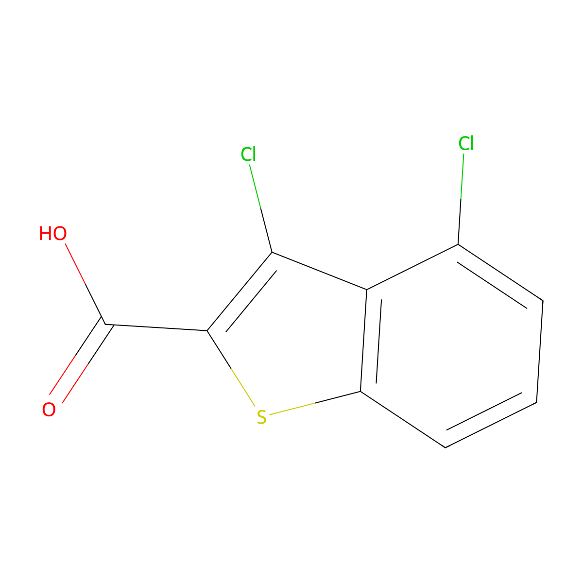 3,4-Dichloro-1-benzothiophene-2-carboxylic acid molecular structure, CAS 34576-95-9