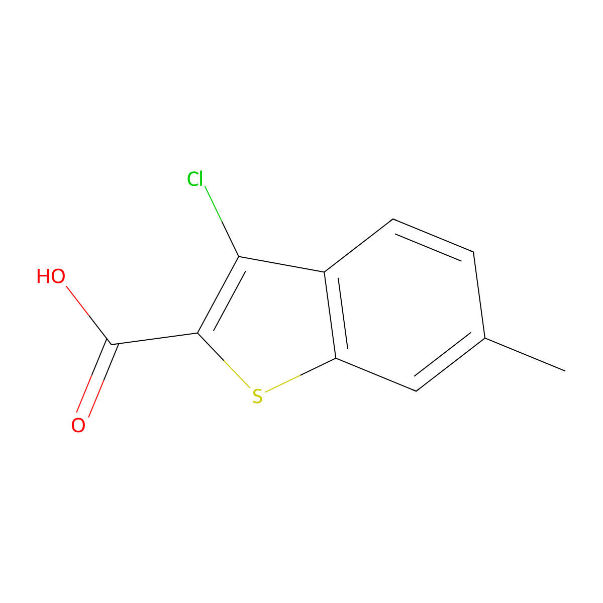 3-Chloro-6-methyl-1-benzothiophene-2-carboxylic acid molecular structure, CAS 34576-96-0