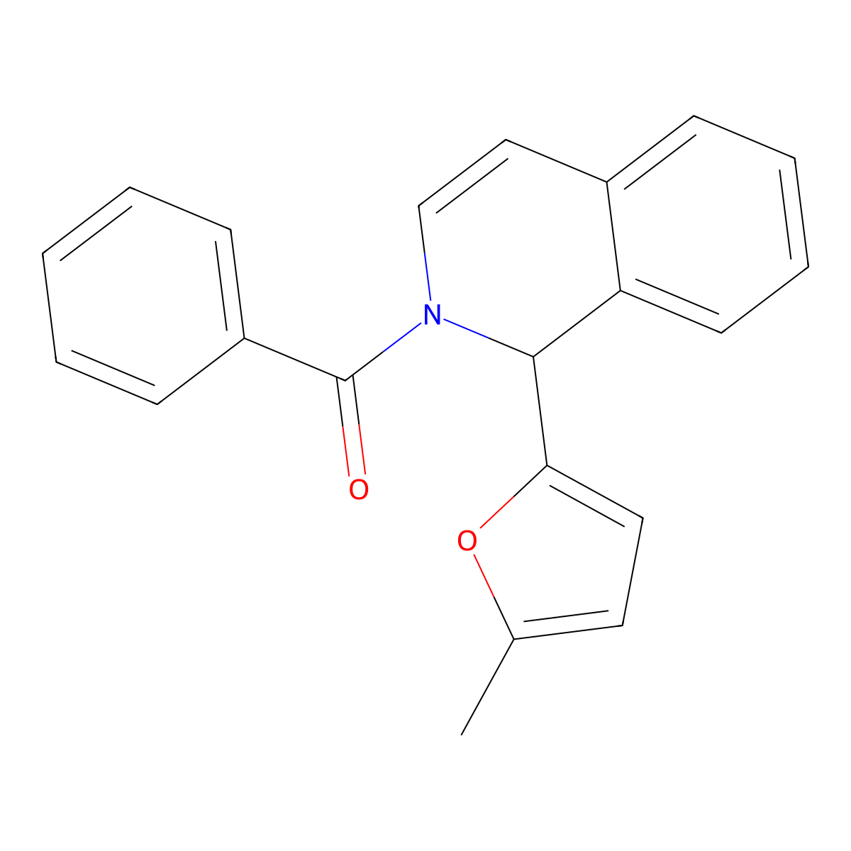 2-Benzoyl-1-(5-methyl-2-furyl)-1,2-dihydroisoquinoline molecular structure, CAS 34579-55-0