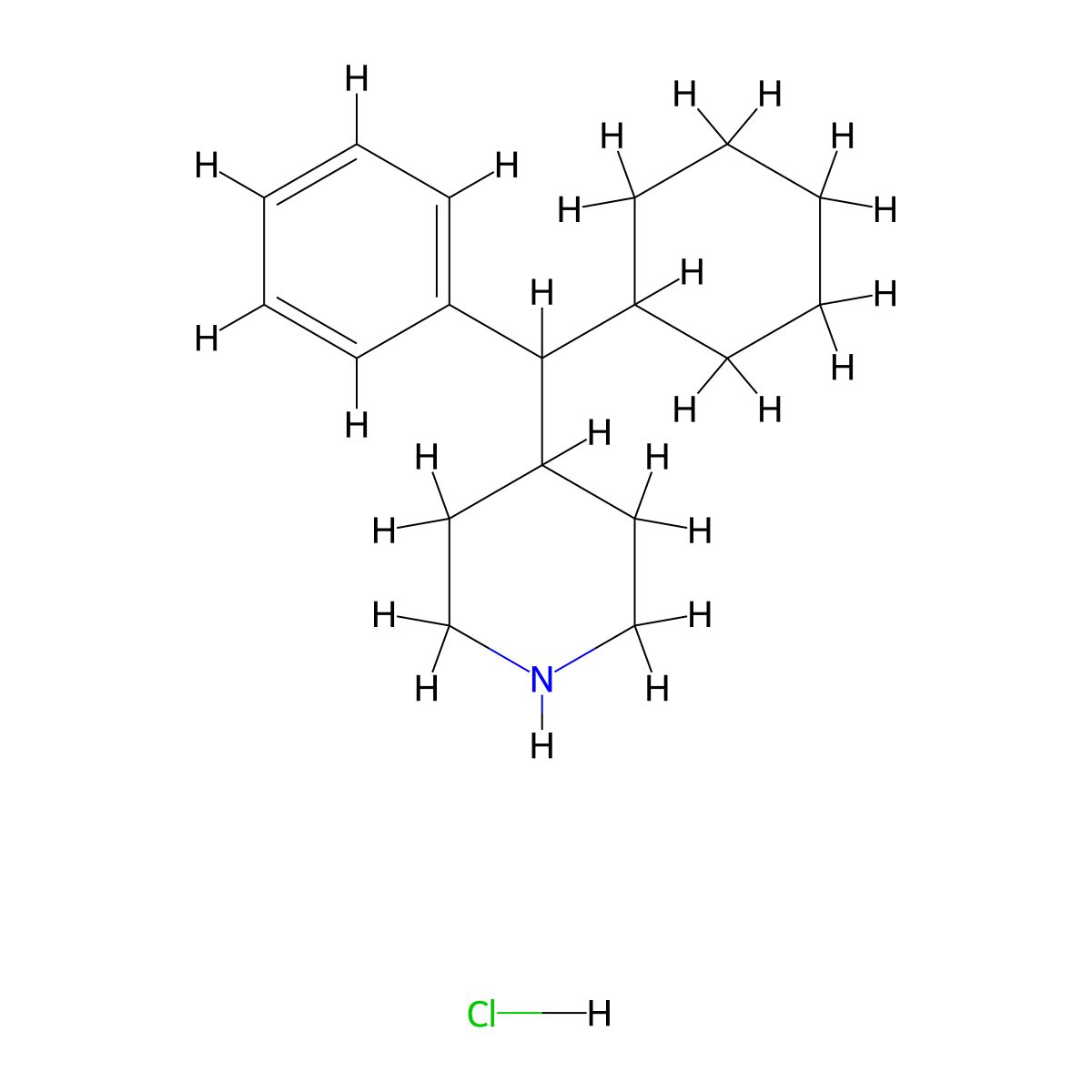 4-(Cyclohexyl(phenyl)methyl)piperidine hydrochloride molecular structure, CAS 34579-64-1