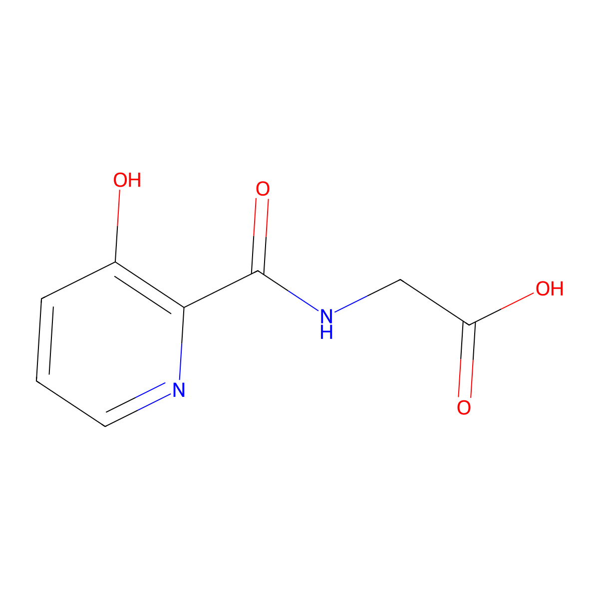 2-[(3-Hydroxypyridin-2-yl)formamido]acetic acid molecular structure, CAS 3458-69-3
