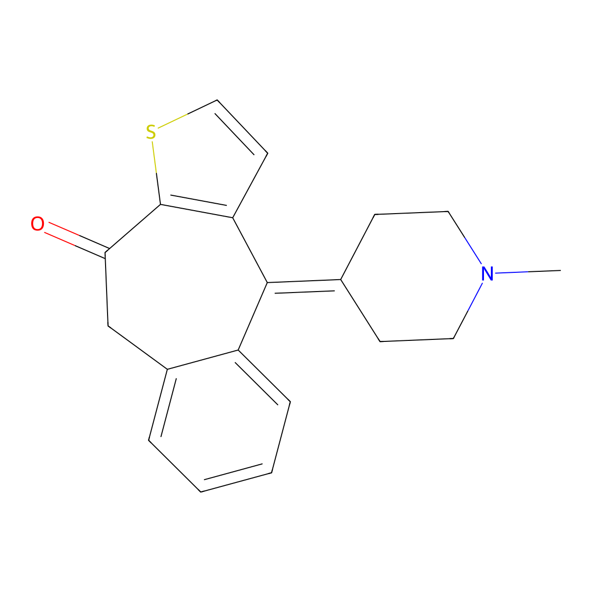 Ketotifen molecular structure, CAS 34580-13-7
