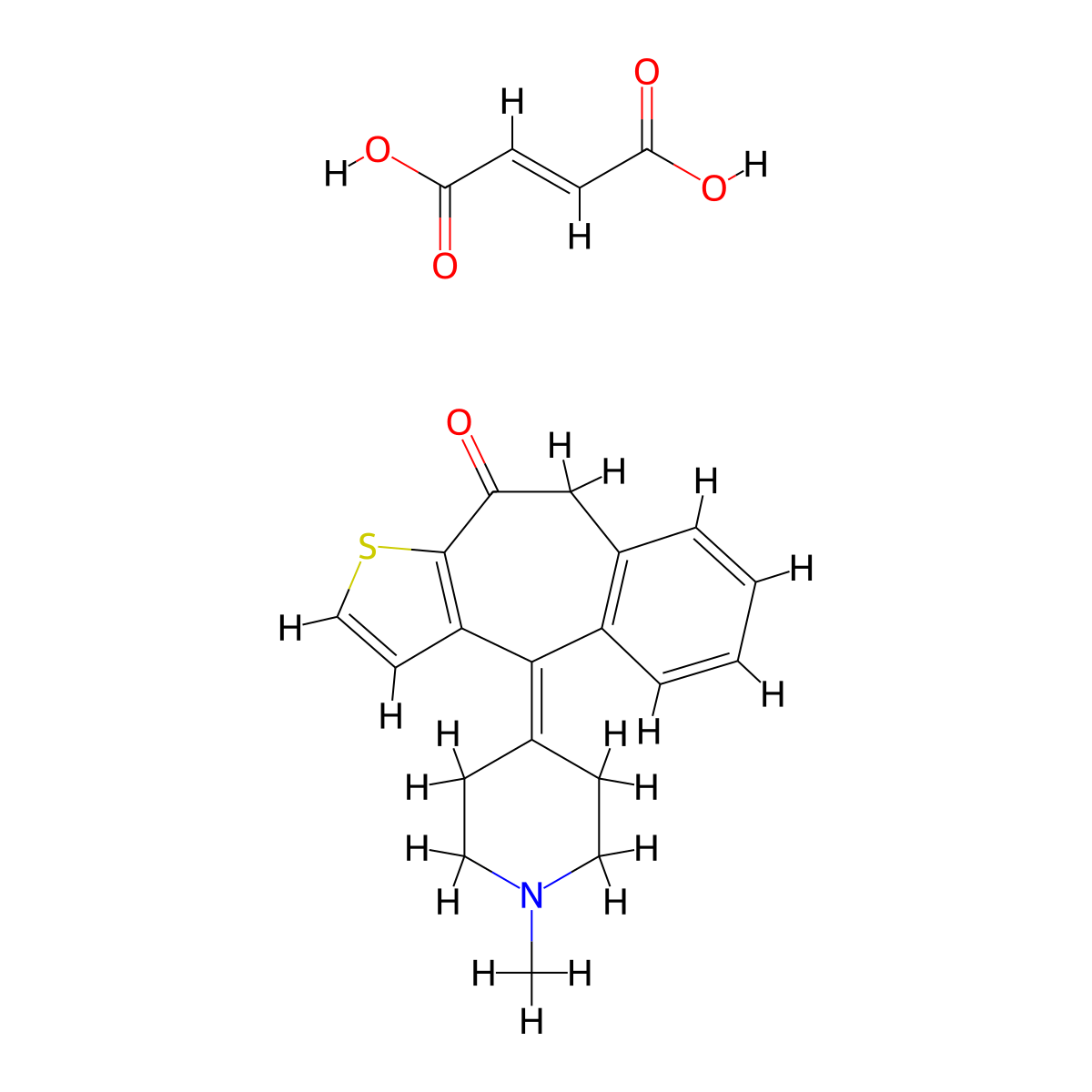 Ketotifen Fumarate molecular structure, CAS 34580-14-8