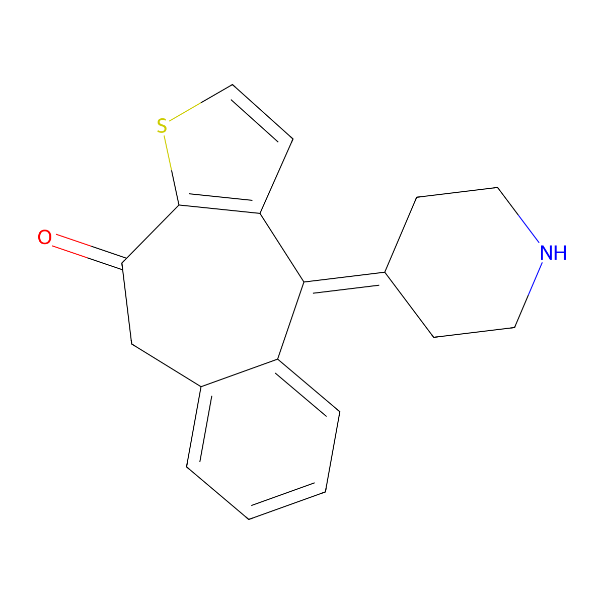 Norketotifen molecular structure, CAS 34580-20-6
