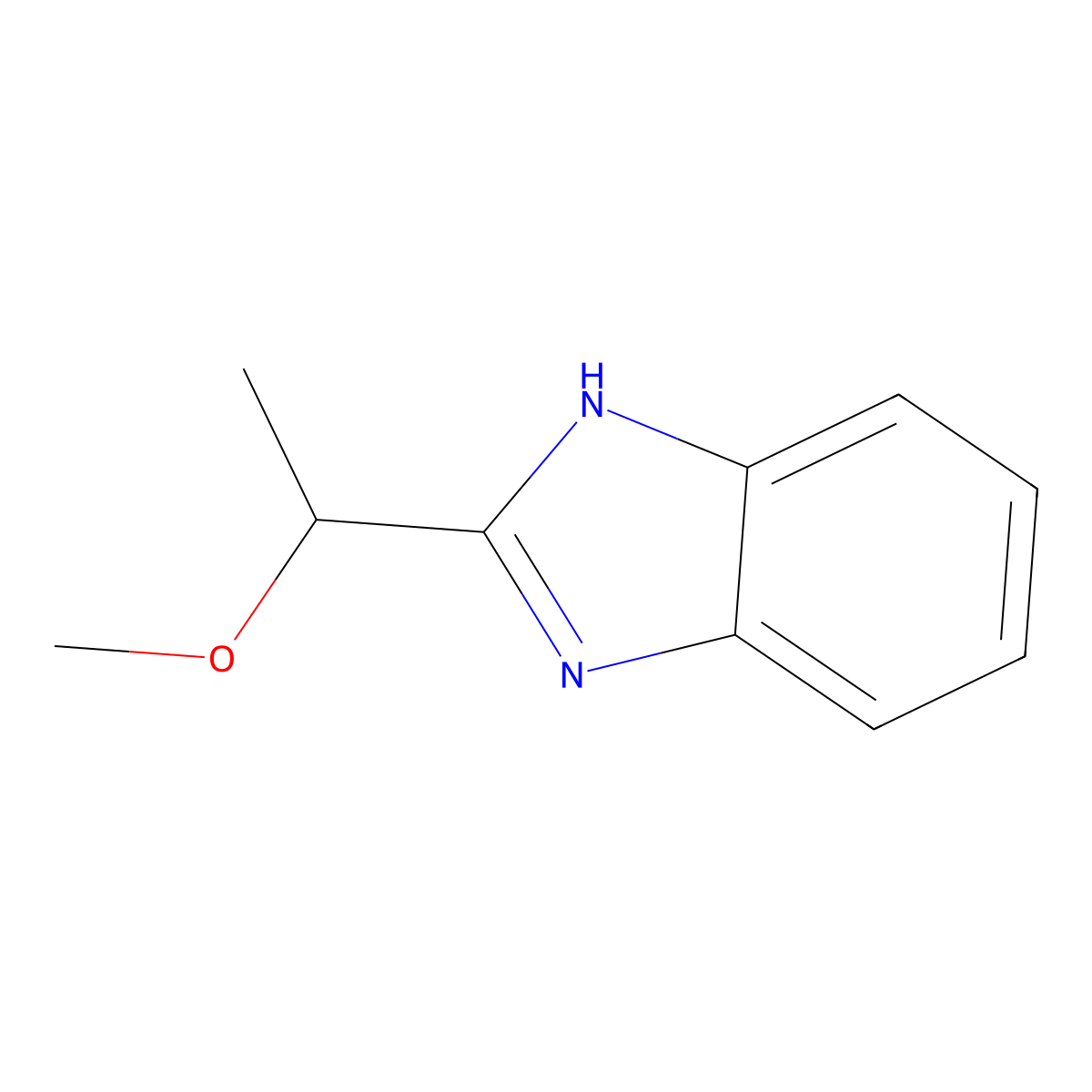 2-(1-methoxyethyl)-1H-1,3-benzodiazole molecular structure, CAS 34580-82-0