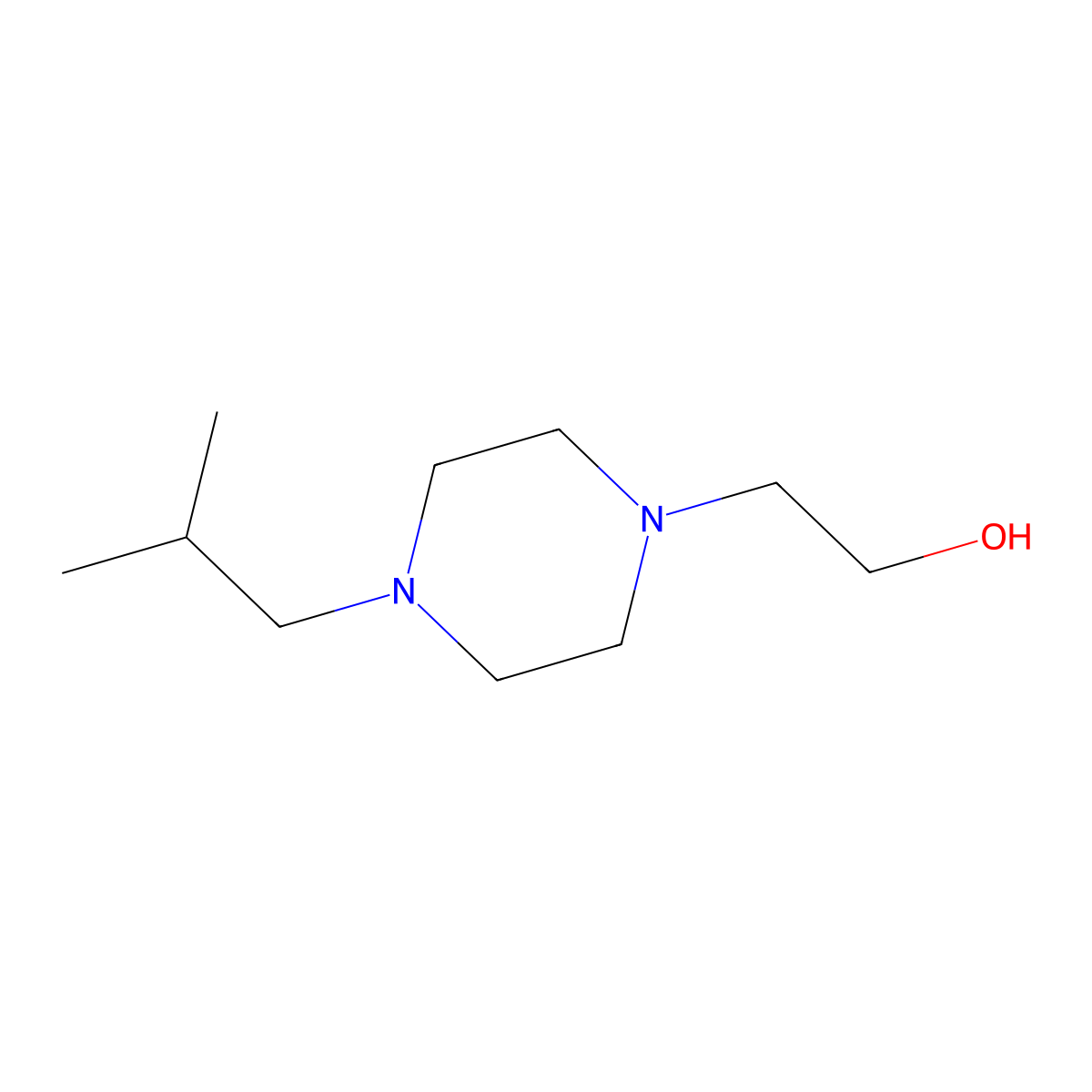 2-(4-Isobutylpiperazin-1-yl)ethanol molecular structure, CAS 34581-19-6