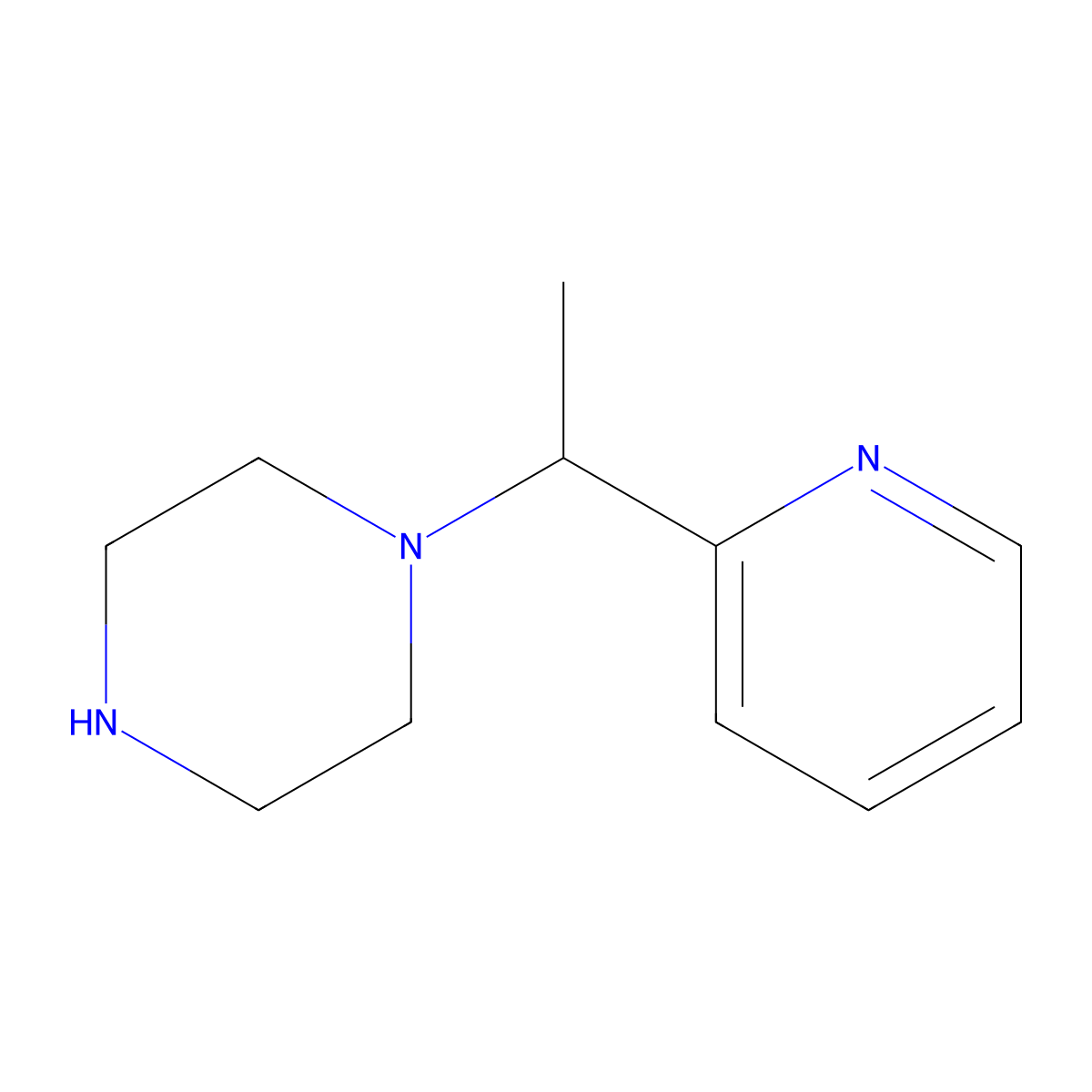 1-[1-(Pyridin-2-yl)ethyl]piperazine molecular structure, CAS 34581-20-9