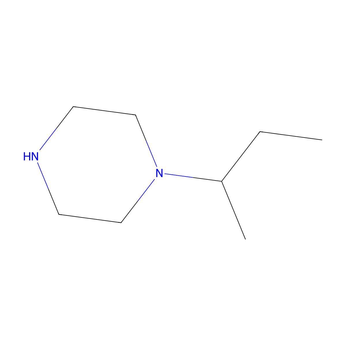 1-(Butan-2-yl)piperazine molecular structure, CAS 34581-21-0