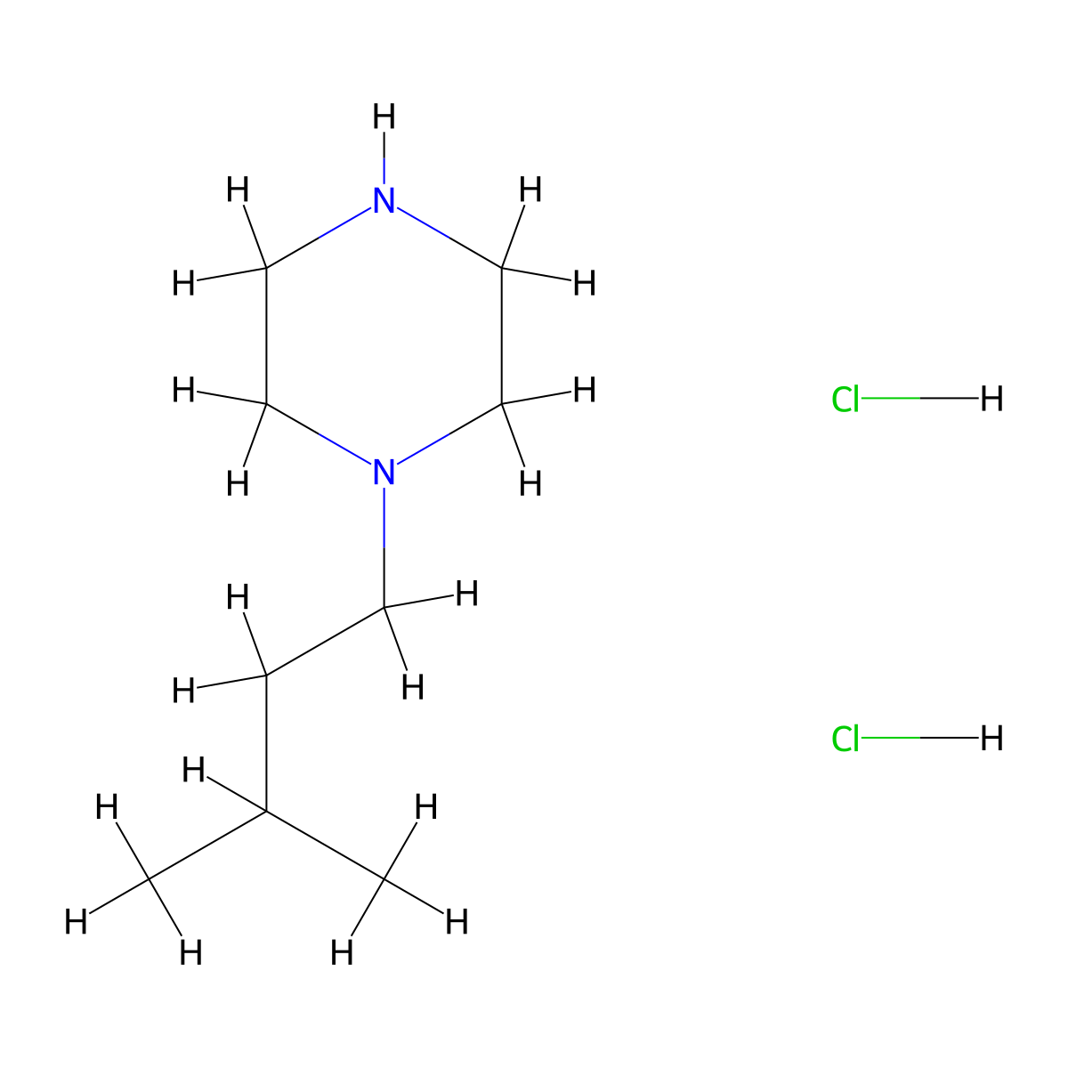 1-(3-Methylbutyl)piperazine dihydrochloride molecular structure, CAS 34581-22-1