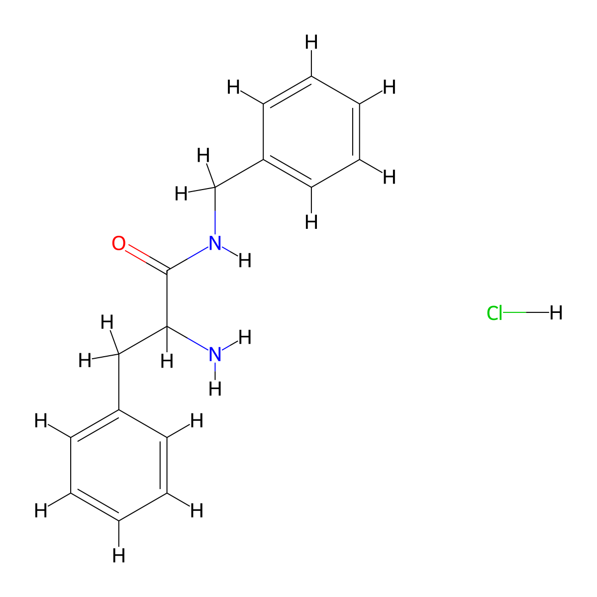 2-amino-N-benzyl-3-phenylpropanamide hydrochloride molecular structure, CAS 34582-43-9