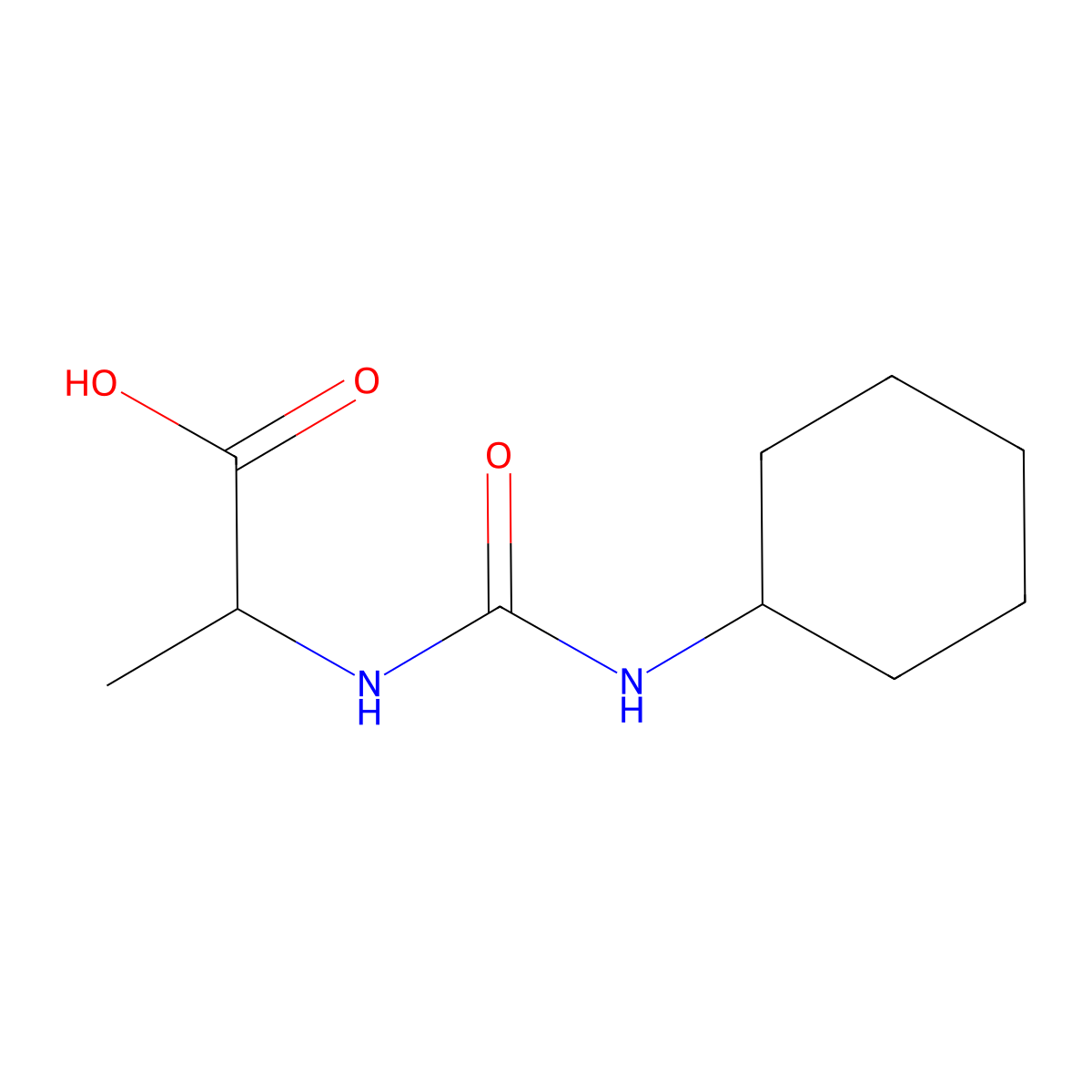 2-[(Cyclohexylcarbamoyl)amino]propanoic acid molecular structure, CAS 34582-44-0