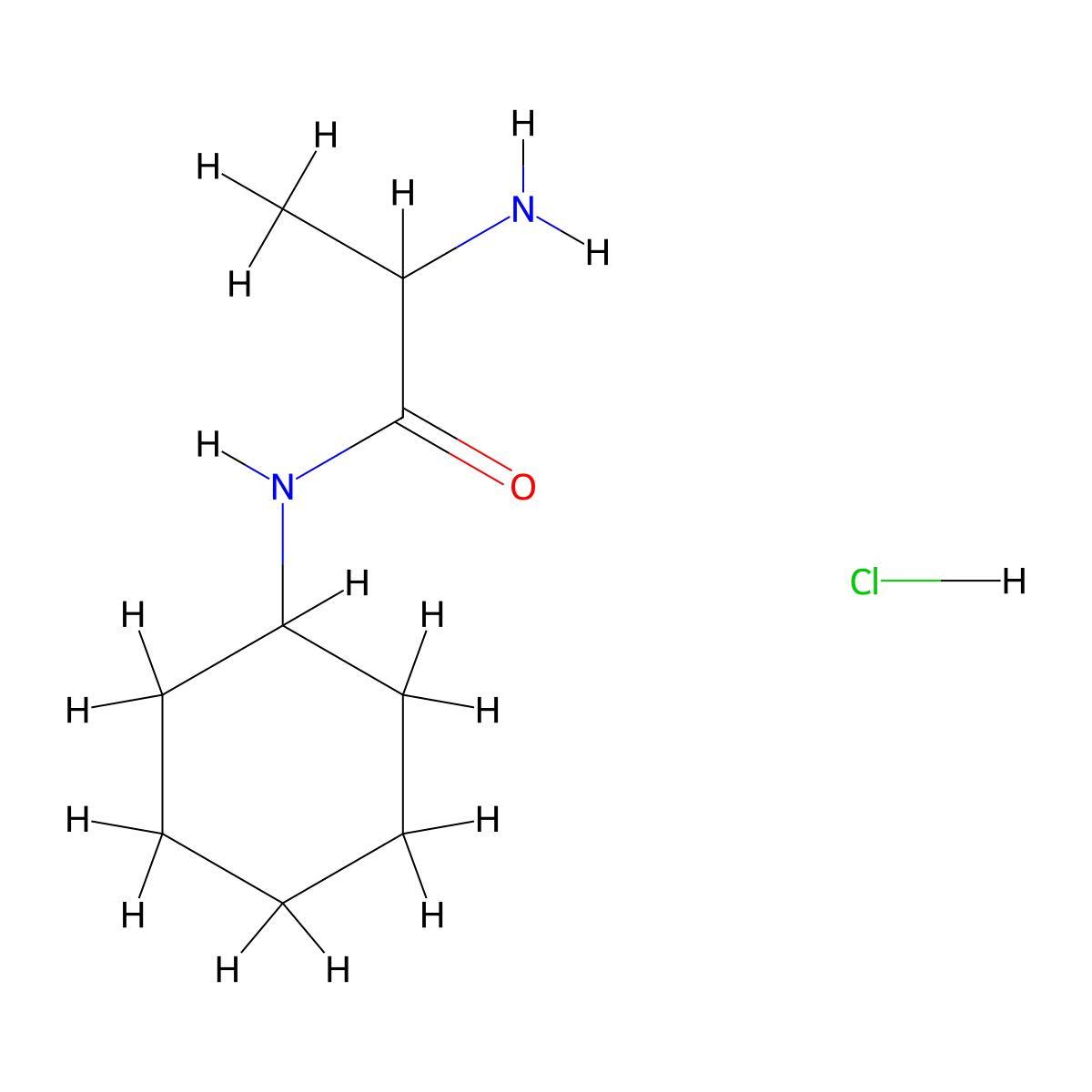 2-Amino-N-cyclohexylpropanamide hydrochloride molecular structure, CAS 34582-45-1