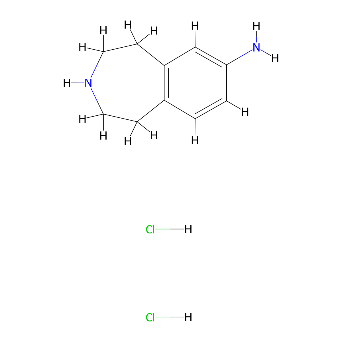 2,3,4,5-Tetrahydro-1H-benzo[d]azepin-7-ylamine dihydrochloride molecular structure, CAS 34583-88-5
