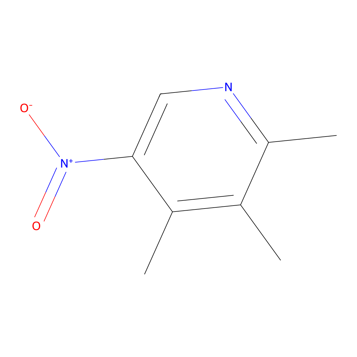 2,3,4-Trimethyl-5-nitropyridine molecular structure, CAS 34584-46-8