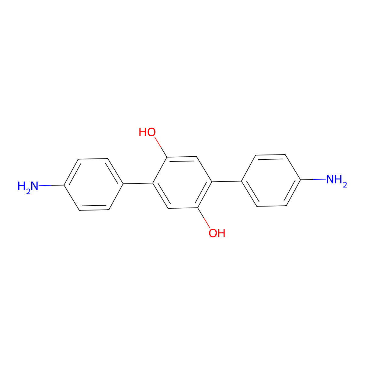 4,4''-Diamino-[1,1':4',1''-terphenyl]-2',5'-diol molecular structure, CAS 34588-30-2