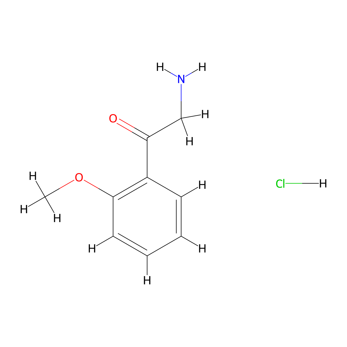 2-Amino-1-(2-methoxyphenyl)ethan-1-one hydrochloride molecular structure, CAS 34589-97-4