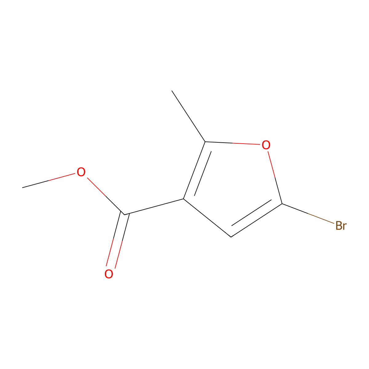 Methyl 5-bromo-2-methylfuran-3-carboxylate molecular structure, CAS 345891-28-3