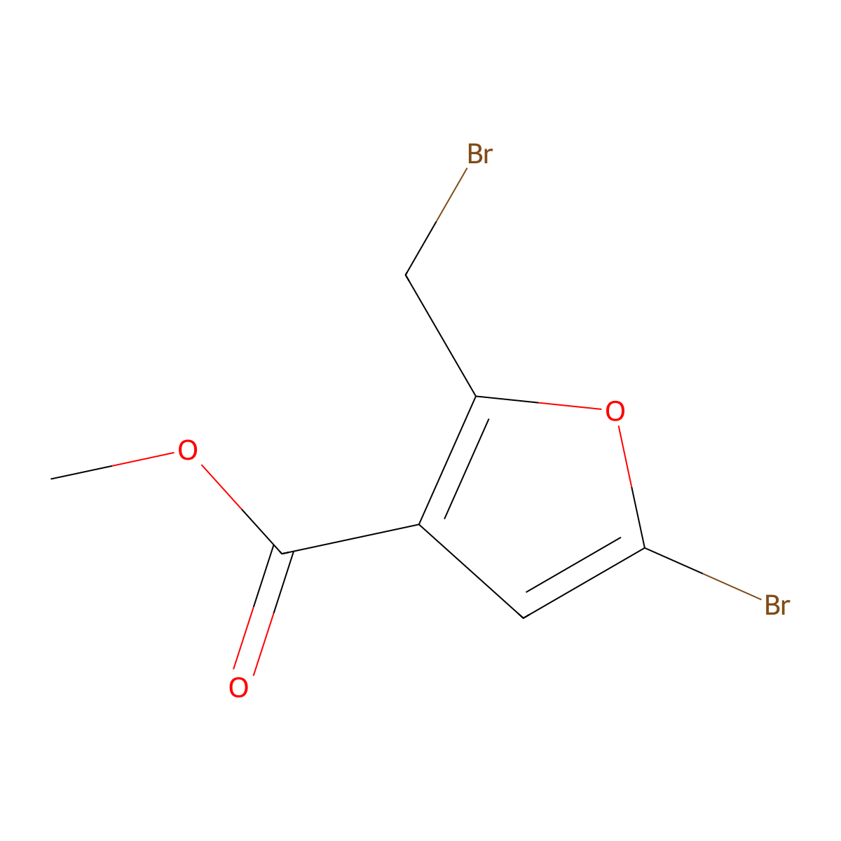 Methyl 5-bromo-2-(bromomethyl)furan-3-carboxylate molecular structure, CAS 345891-29-4
