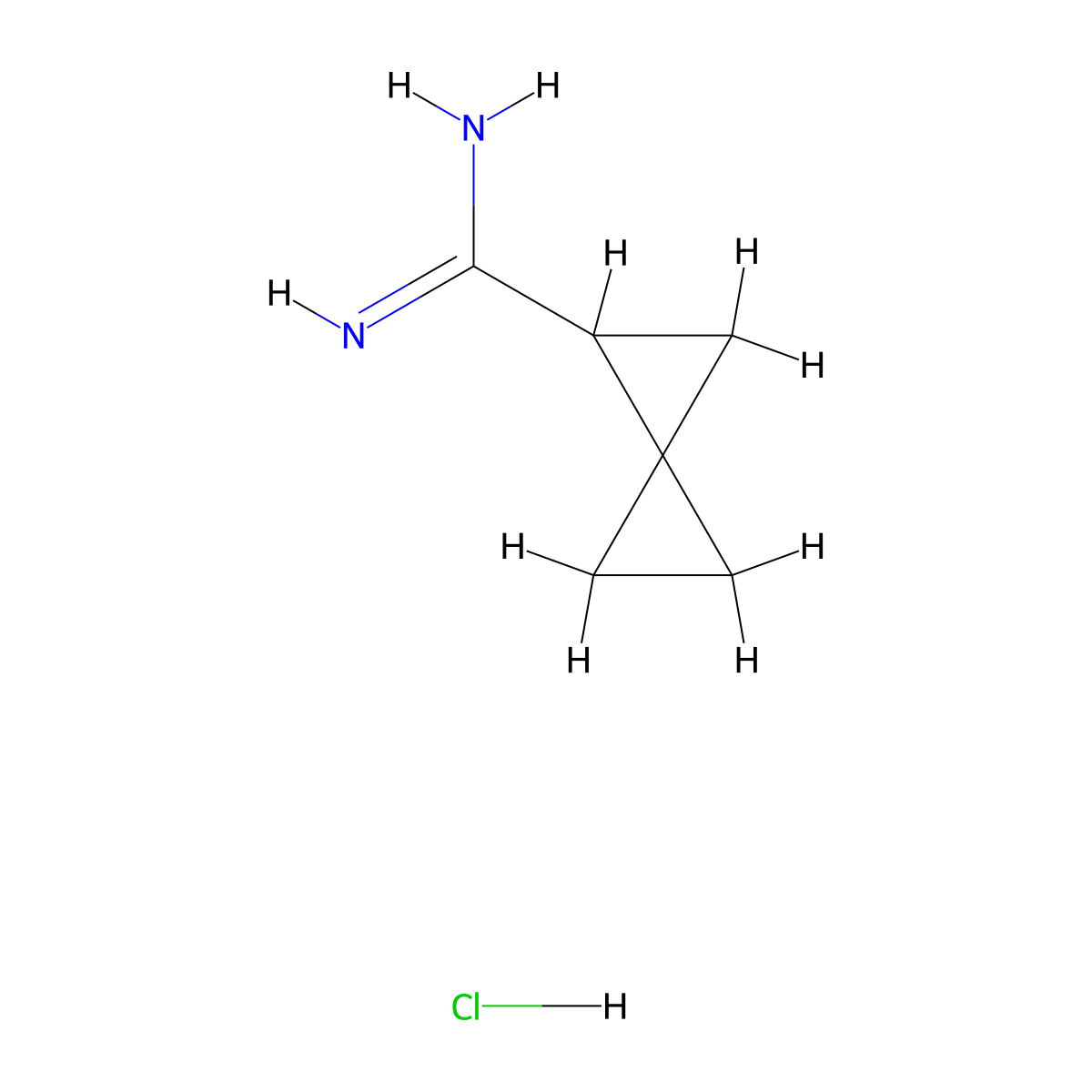 Spiro[2.2]pentane-1-carboximidamide hydrochloride molecular structure, CAS 345892-52-6