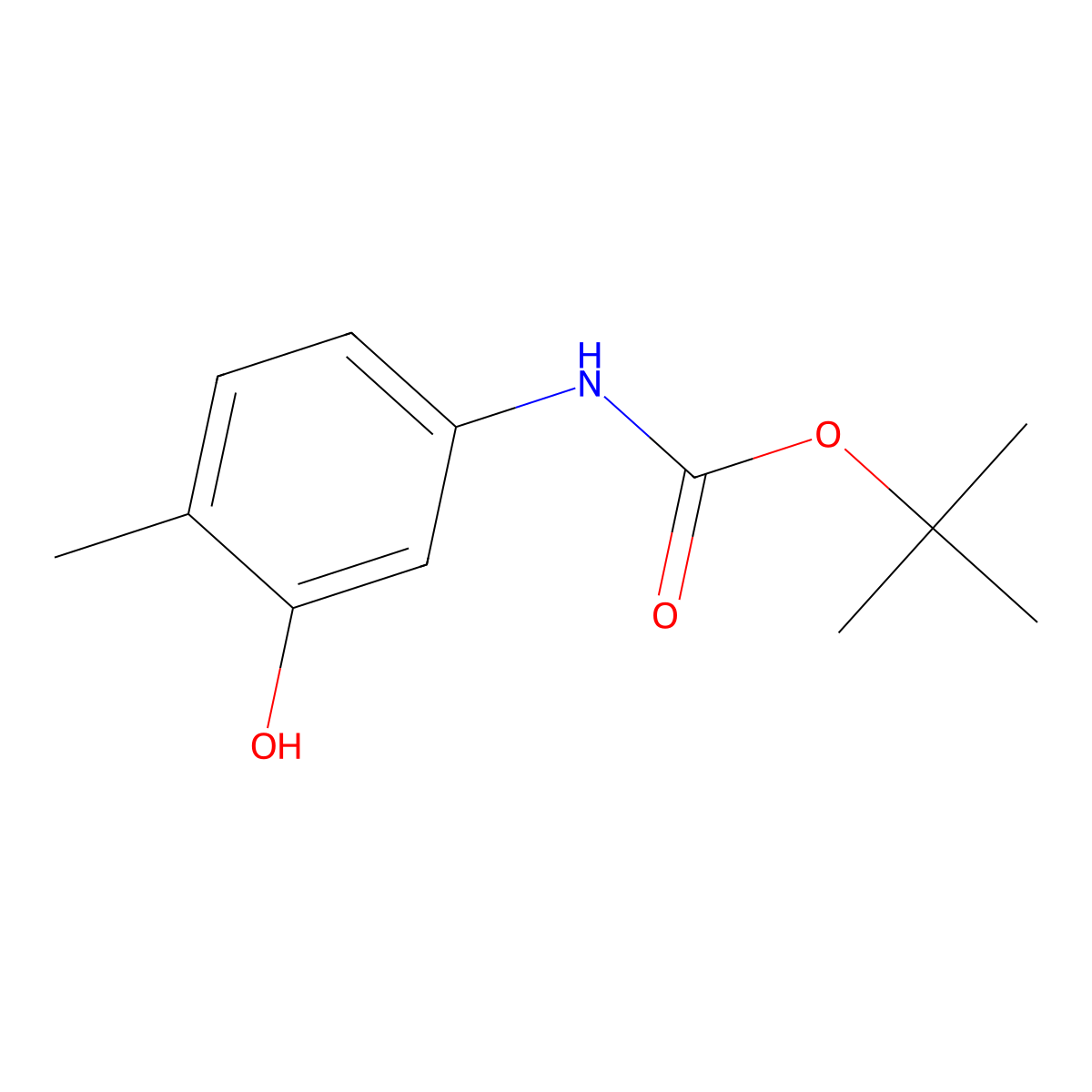 tert-butyl N-(3-hydroxy-4-methylphenyl)carbamate molecular structure, CAS 345893-26-7