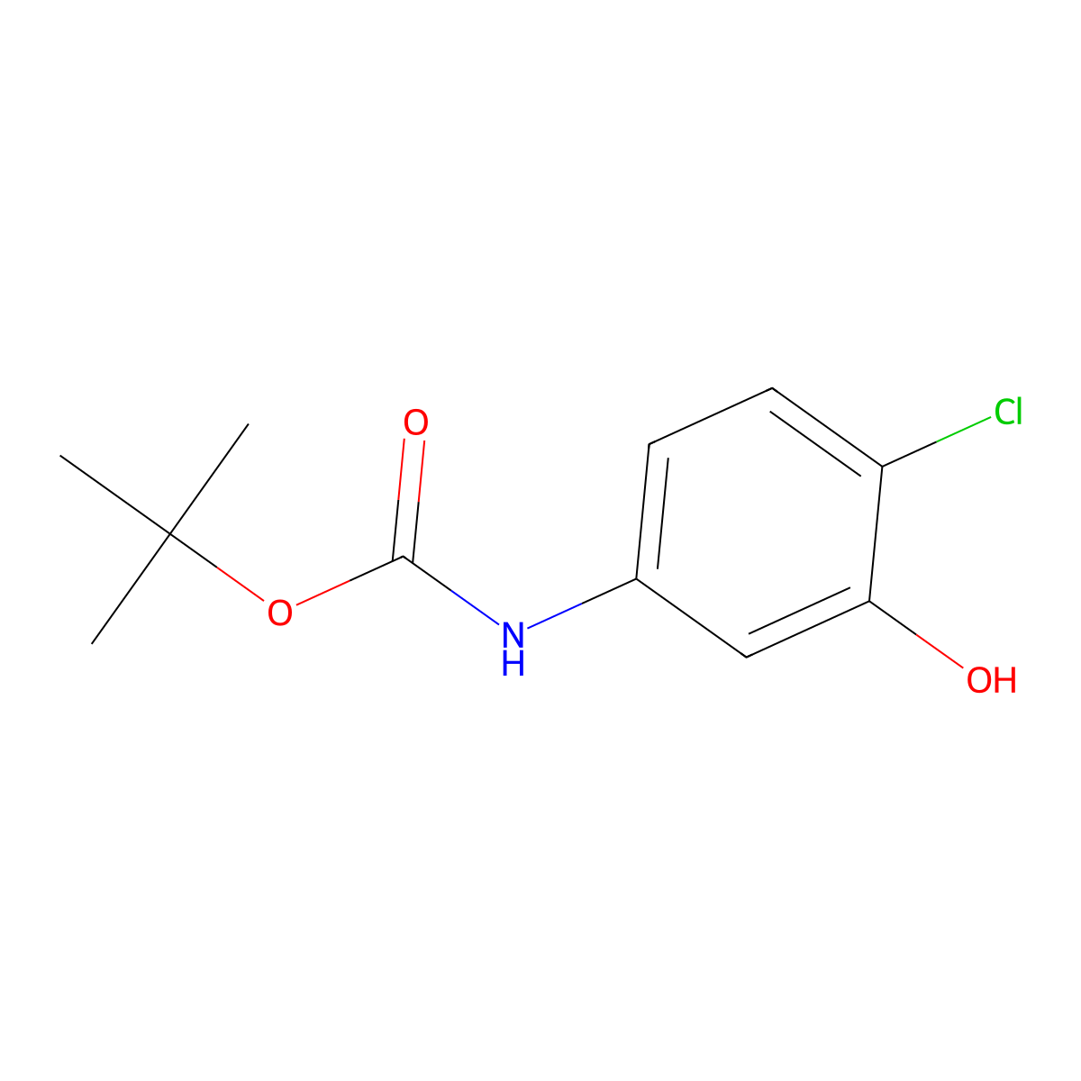 tert-Butyl (4-chloro-3-hydroxyphenyl)carbamate molecular structure, CAS 345893-27-8