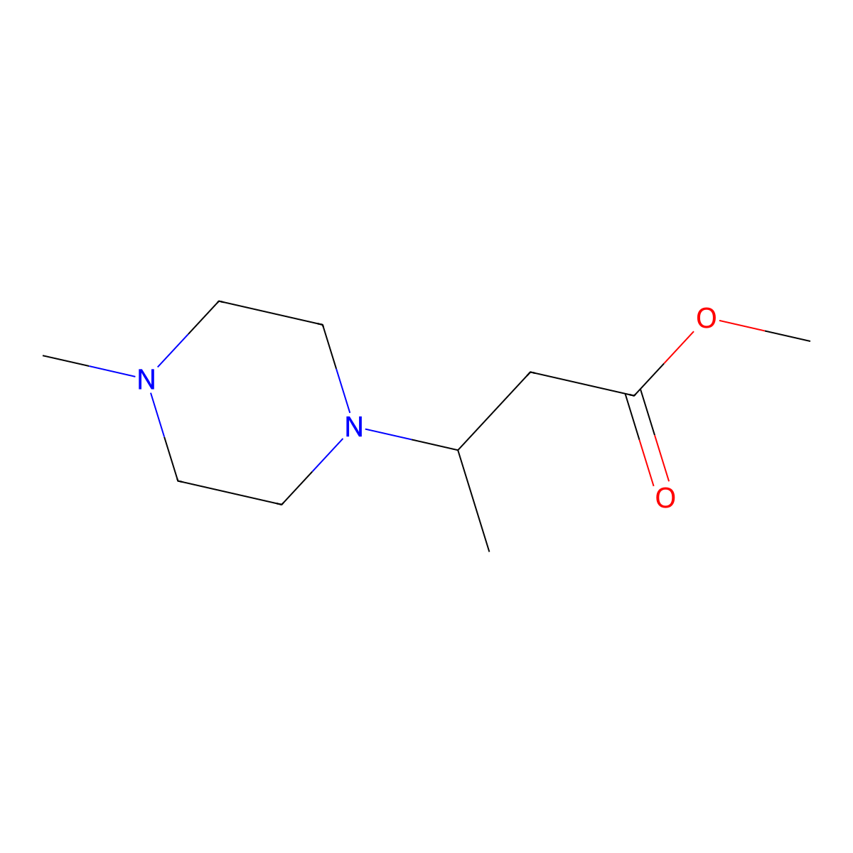 Methyl 3-(4-Methylpiperazin-1-yl)butanoate molecular structure, CAS 345902-77-4