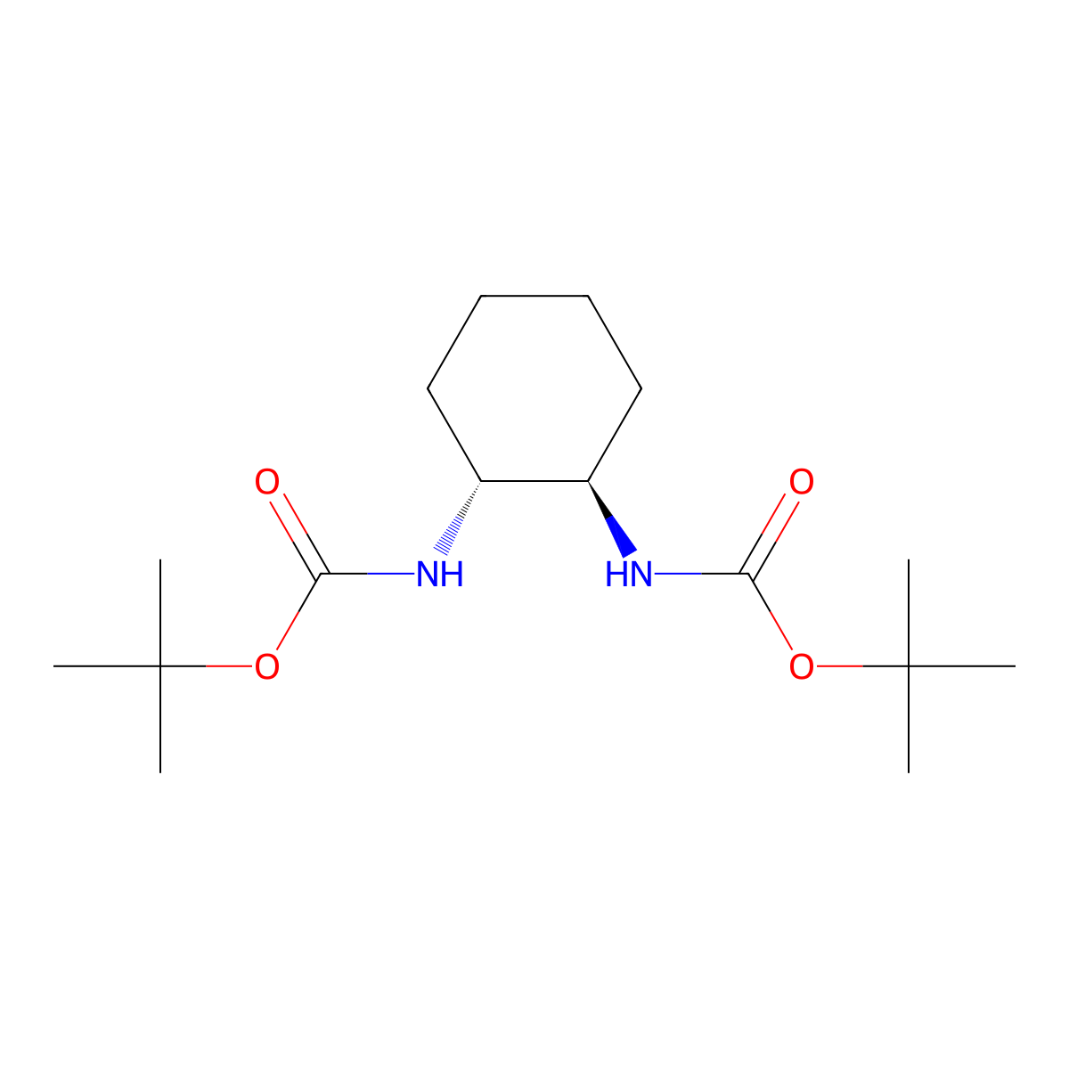 (1R,2R)-N,N'-Bis-Boc-cyclohexane-1,2-diamine molecular structure, CAS 345905-88-6