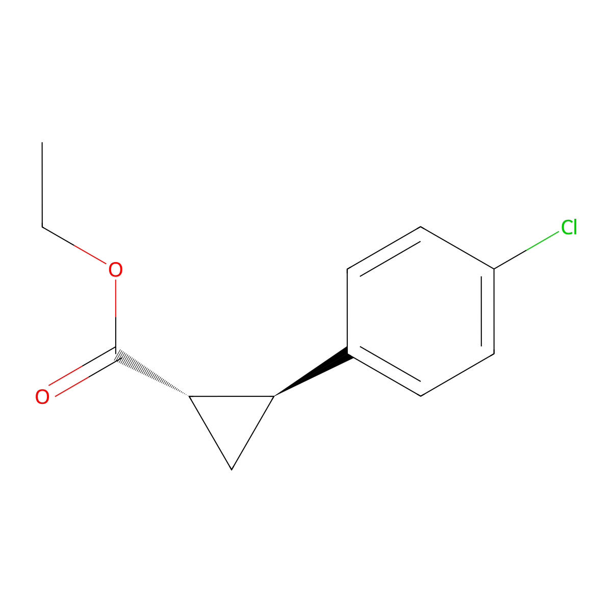 Cyclopropanecarboxylic acid, 2-(4-chlorophenyl)-, ethyl ester, (1S,2S)- molecular structure, CAS 345905-96-6