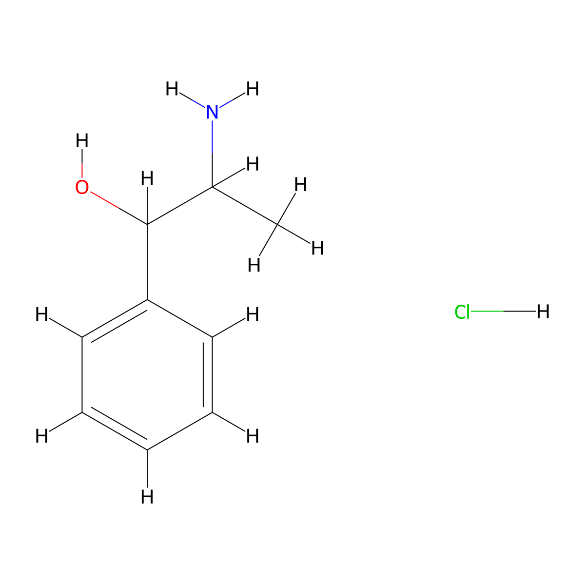 2-Amino-1-phenylpropan-1-ol hydrochloride molecular structure, CAS 345909-04-8