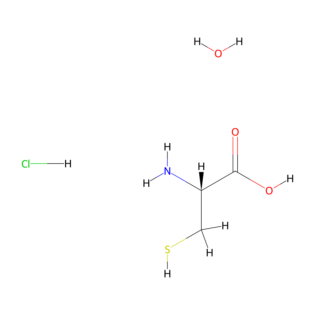 L-Cysteine hydrochloride monohydrate molecular structure, CAS 345909-32-2