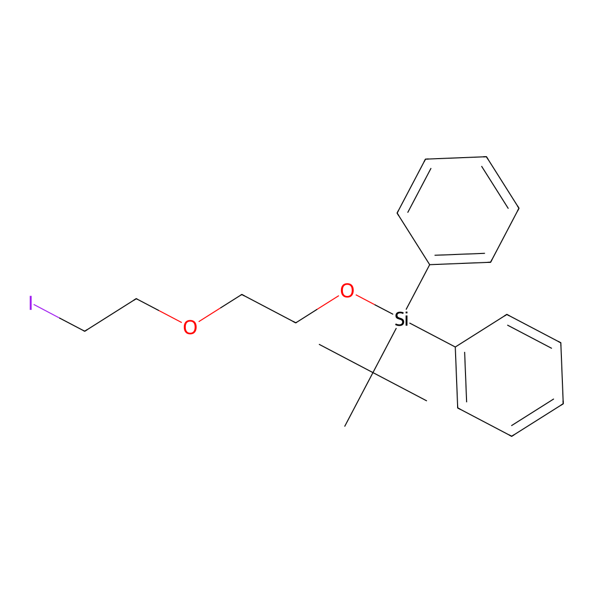 Tert-butyl[2-(2-iodoethoxy)ethoxy]diphenylsilane molecular structure, CAS 345915-45-9
