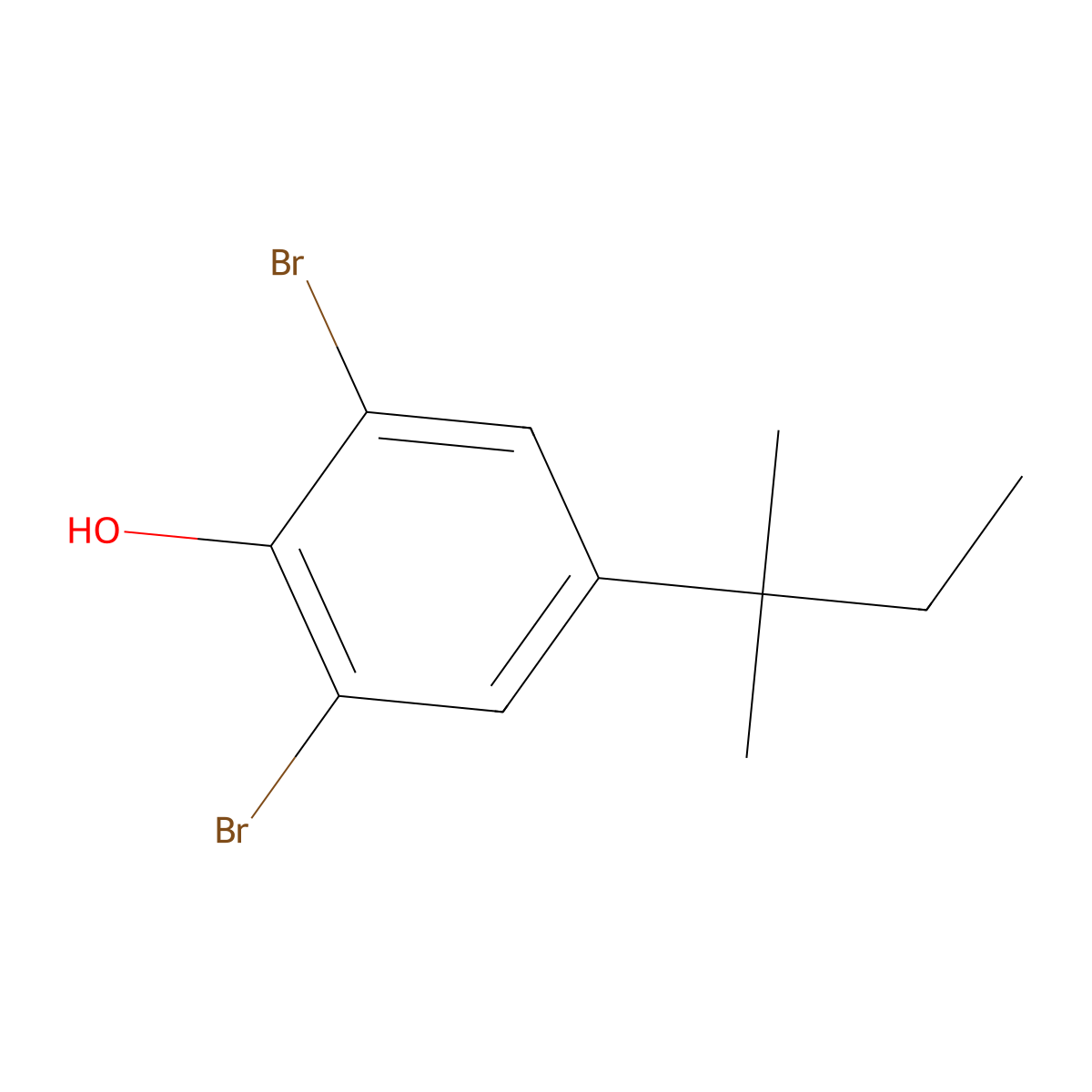 2,6-Dibromo-4-(1,1-dimethylpropyl)phenol molecular structure, CAS 34593-79-8