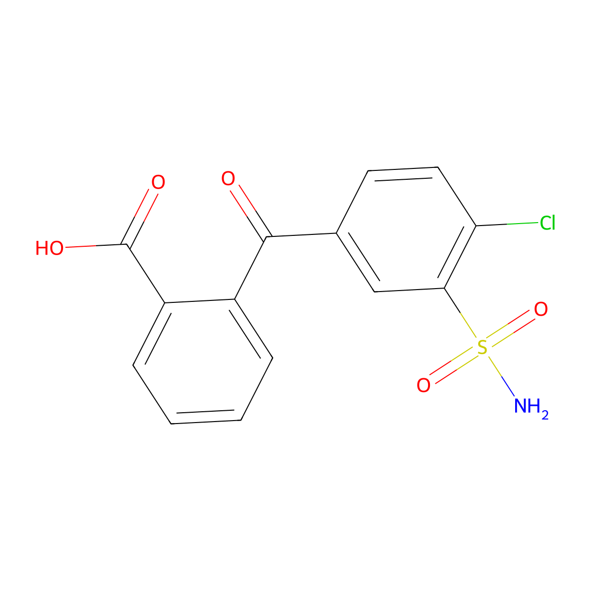 4'-Chloro-3'-sulfamoyl-2-benzophenone carboxylic acid molecular structure, CAS 345930-32-7