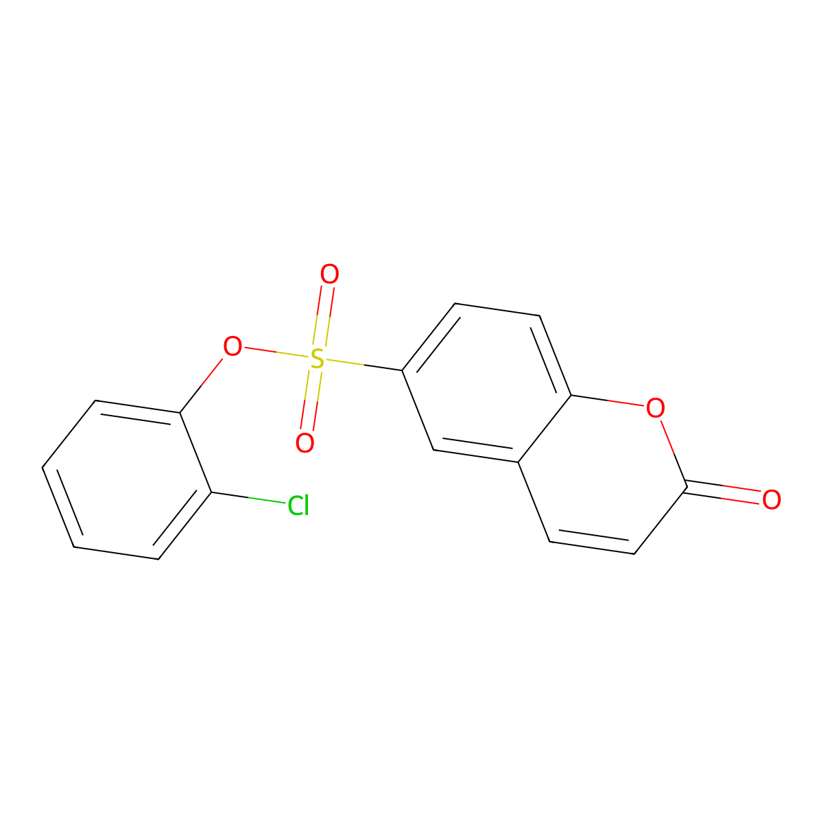 2-chlorophenyl 2-oxo-2H-chromene-6-sulfonate molecular structure, CAS 345931-92-2