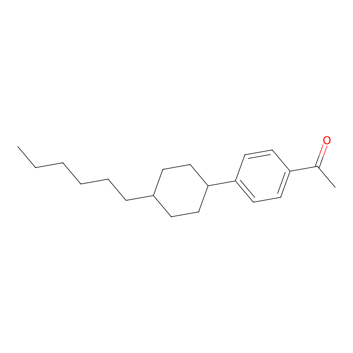 1-Acetyl-4-(4-hexylcyclohexyl)benzene molecular structure, CAS 345933-88-2