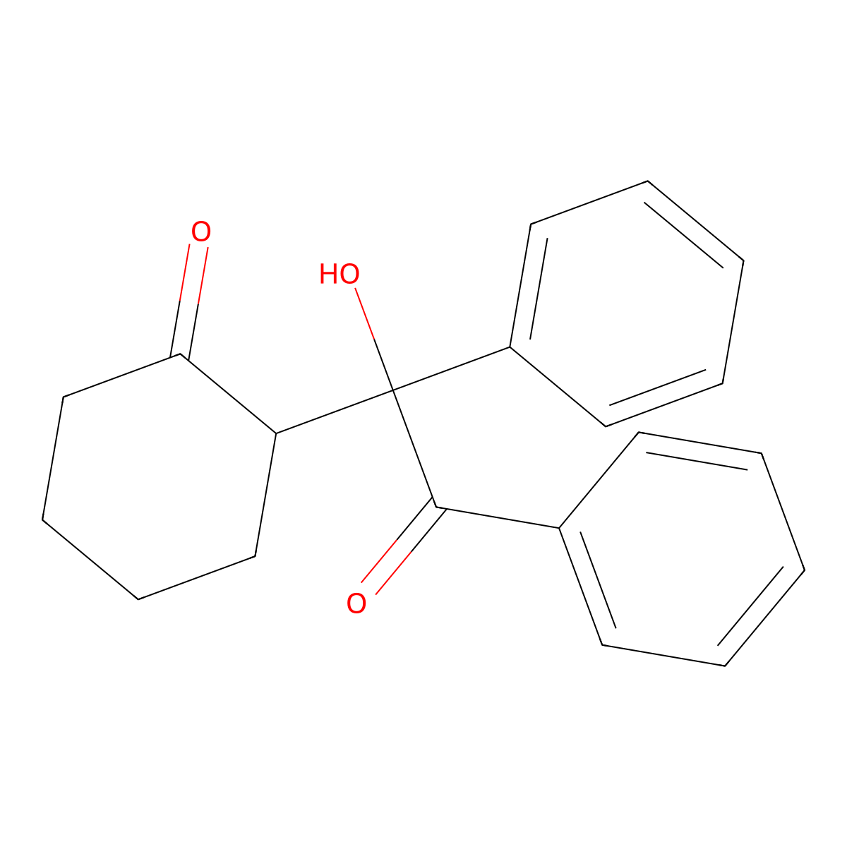 2-(1-Hydroxy-2-oxo-1,2-diphenylethyl)cyclohexanone molecular structure, CAS 345935-37-7