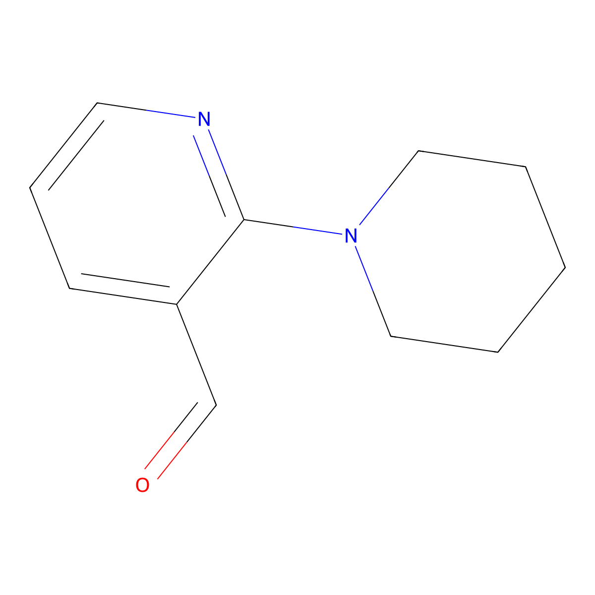 2-(Piperidin-1-yl)pyridine-3-carbaldehyde molecular structure, CAS 34595-22-7
