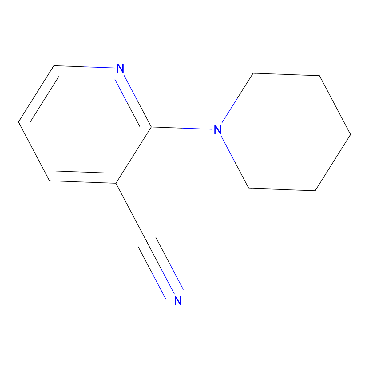 2-(Piperidin-1-yl)nicotinonitrile molecular structure, CAS 34595-23-8